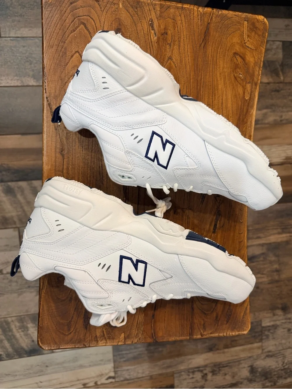 New Balance 608 MX608WT Men’s Size 13 2E Wide White Navy Leather Sneakers NEW